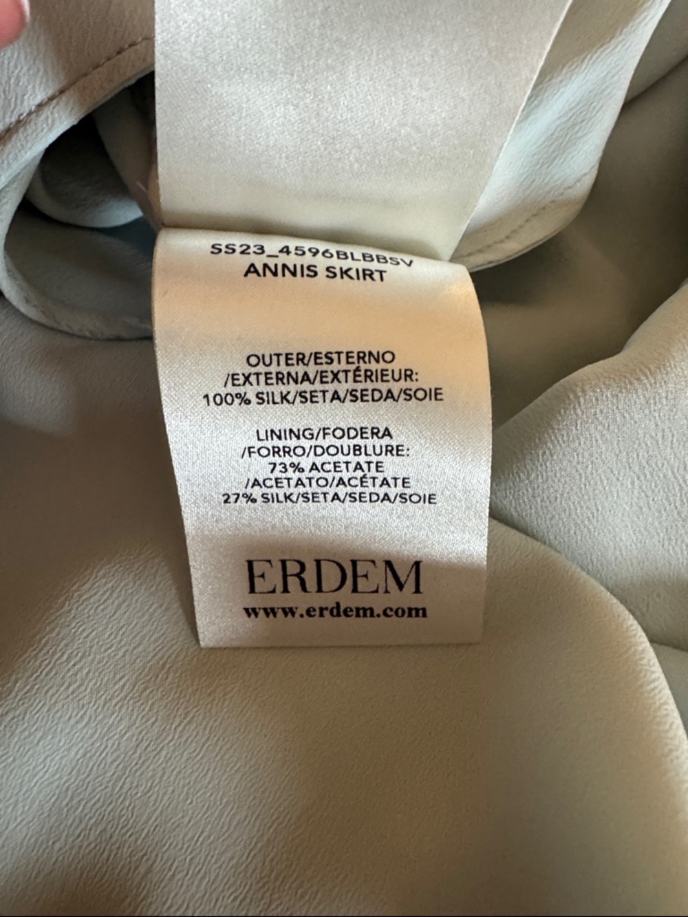 ERDEM Pale Blue Floral Tiered Maxi Skirt - Picture 7 of 7
